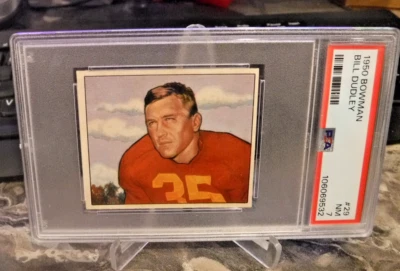 1950 Bowman Football # 29 Bill Dudley HOF PSA 7   New Label.... Great Card ! - Image 1 of 2