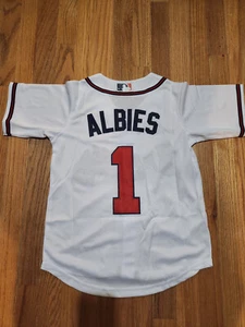 NWOT youth customized jersey Braves #1 Ozzie Albies size Large white - Picture 1 of 2