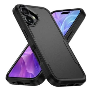 Designed for iPhone 16 Case Heavy Duty Protection For iPhone 16 Black - Photo 1 sur 7