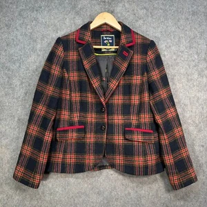 Chaqueta Blazer Boden Mujer Reino Unido 16 Azul Marino Cuadros Tartán 100% Lana Luna Tweed Montar - Imagen 1 de 16