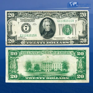 1928 $20 Twenty Dollars FRN Chicago, Numerical Seal DGS, VF+ #93515 - Picture 1 of 1