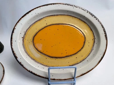 Midwinter Stonehenge Sun 12" 30cm dinner platter steak plate Oval Orange 70s ret - Image 1 of 2
