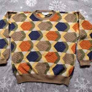 Vintage Saks Fifth Avenue Pullover Color Block bunt Gr. L Pima Baumwolle  - Bild 1 von 10