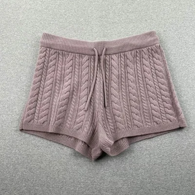 Sweaty Betty Shorts Womens 10 Lilac Purple Cable Knit Cashmere Wool Blend Soft  - Image 1 of 4