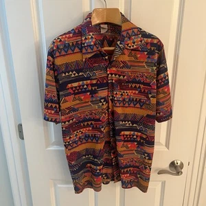 Vintage Jantzen Hawaiian Shirt Tiki Cabana Aloha Club Men Large L USA Made 70s - Picture 1 of 9