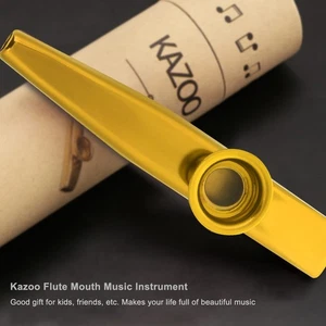 Durable Metal Kazoo Flute Mouth Music Instrument Accessory (Gold) BAJ - Picture 1 of 24