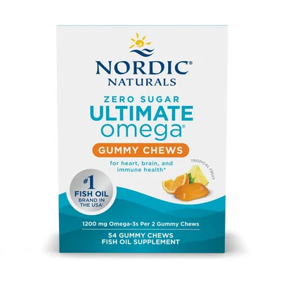 Nordic Naturals Zero Sugar Ultimate Omega Gommy Chews, Optimal Wellness, 54 ct Foto 1 de 4