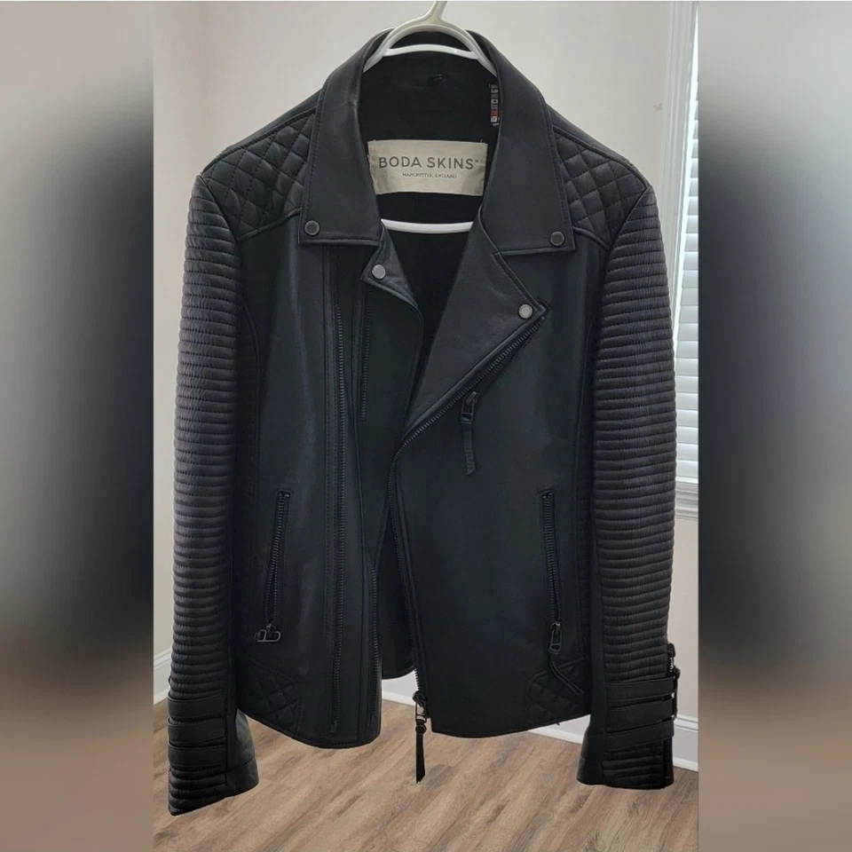 Chaqueta de moto de cuero Boda Skins Alexander Lamb para hombre Foto 1 de 4