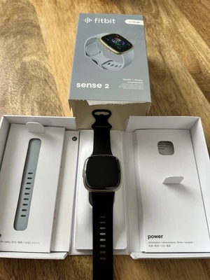 Fitbit Sense 2 40,5mm Aluminiumgehäuse-Soft Gold mit Sportarmband in Blue - Bild 1 von 4