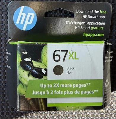 HP 67XL Black Ink Cartridge exp May 2027, New - Image 1 of 2