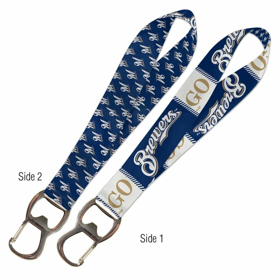 MLB MILWAUKEE BREWERS KEY STRAP BOTTLE OPENER LANYARD KEY CHAIN NEW - Image 1 of 1