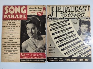 1944 Vintage Lot of 2 Music Magazines Song Parade & Broadcast Songs Hit Songs - Picture 1 of 23