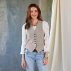 SUNDANCE Size SMALL Taupe Tweed Wool Blend MENSWEAR VEST Button Front Women’s