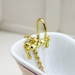 Dollhouse Miniature 1/12 Golden Faucet Furniture Kitchen Bathroom Accessory - Picture 1 of 8