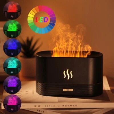 250ml USB Air Humidifier Essential Oil Aroma Diffuser 3D Flame Mist Home Decor - Image 1 of 4