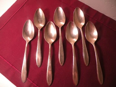 Juego de 7 cucharaditas cubiertos Oneida REVERIE Nobility plateados 1937 6 1/8" Foto 1 de 4