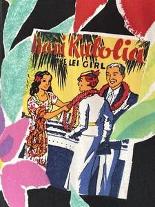 VTG Jams World Hawaiian Lei Girl Floral Shirt SZ M Short Sleeve Cotton (Faded - Picture 1 of 12