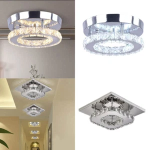 LED Crystal Ceiling Light Modern Minimalist Lamp Living Room Bedroom Lights - Picture 1 of 23