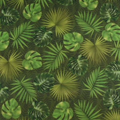 Dekostoff Outdoorstoff Palmen Blätter grün Töne 1,40m Breite - Bild 1 von 4