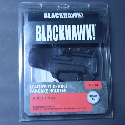 Blackhawk Tuckable Leather Pancake Holster Glock 17 / 22 / 31 - 422000BK-R RH 00 - Image 1 of 4