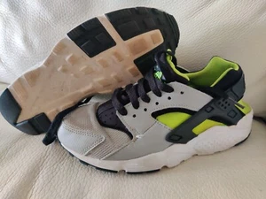 Nike Huarache Run GS shoes youth size 5y Grey Black Green womens 6.5 654275 015 - Picture 1 of 11