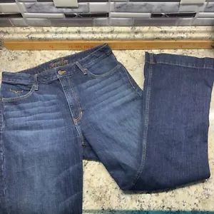 Pantalones de mezclilla acampanados de tiro alto para mujer Kimes Ranch Jennifer talla 12/30 - Imagen 1 de 11