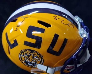 LSU TIGERS WALKER HOWARD & WILL CAMPBELL 2X SIGNED FULL SIZE REPLICA HELMET JSA - Picture 1 of 4