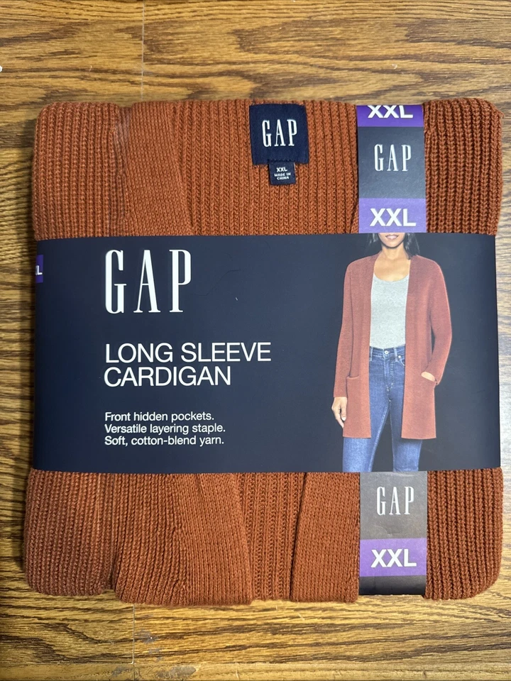 Gap Women's Long Sleeve Open Cardigan Size XXL Gingerbread