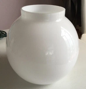 Vintage White Oil Lamp Milk Glass Globe Shade - Picture 1 of 4