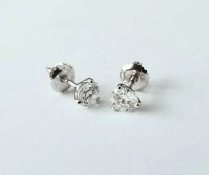 1.00 Carat Moissanite Martini Stud Earrings in 14k Gold (Charles & Colvard) - Picture 1 of 6