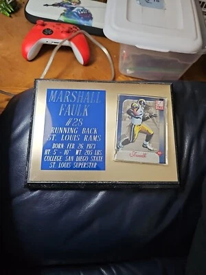 Футбольная карточка Маршалла Фолка Colts/Rams табличка с карточкой - 8 дюймов, 6 дюймов - Изображение 1 из 4