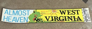 New NOS Vintage 1960’s 1970’s Almost Heaven West Virginia Impko Bumper Sticker - Picture 1 of 7