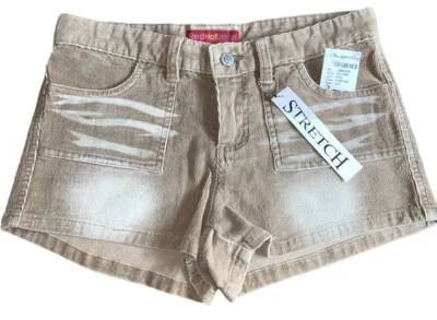 Vintage Y2K 90’s Brown Beige Low Rise Brushed Corduroy Shirts Sz 3 NWT! Russe - Image 1 of 4