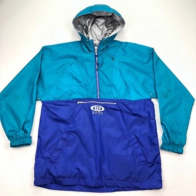 Chaqueta cortavientos impermeable Wilson de colección para hombre 1/4 cremallera con capucha bloques de colores • MEDIANA Foto 1 de 4