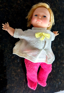 Vintage 10" Newborn Thumbelina Baby Doll Working and Clean! Original Outfit
