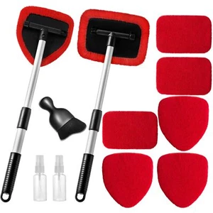 11Pcs Windshield Cleaner Tool, Car Window Cleaning Wash Kit with 6 Reusable - Picture 1 of 9