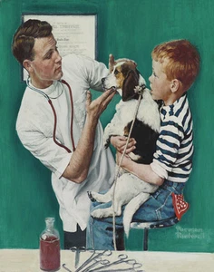 Norman Rockwell The Veterinarian Print 11 x 14 - Imagen 1 de 3