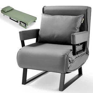 Makika Sillón Sofá Cama Plegable Reposabrazos Tumbona Reclinable Relax PU Sillón - Imagen 1 de 13