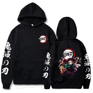 Chaqueta de Anime Demon Slayer Pulóver Negro Sudaderas Sudadera con Capucha Disfraz de Cosplay - Imagen 1 de 12