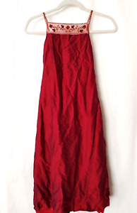 Monkey Wear Girls Special Occasion Dress Maxi Length Lace Straps Red Sz 7 #14149