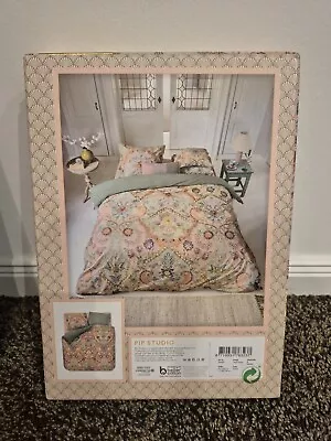NUOVO Pip Studio biancheria da letto 155 x 220 Saluti Grandi pastello colorato cachi NP 130 € - Immagine 1 di 4