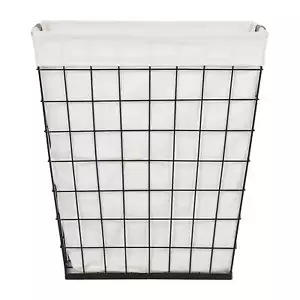 75L Rectangular Steel Wire Laundry Basket Hamper Sortor,Black & Natural - Picture 1 of 6