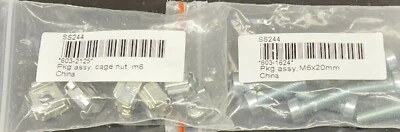Set of 10 Apple SS244 Bolt M6x20mm p/n 603-1624 & Cage Nut M6 603-2125 - Image 1 of 3