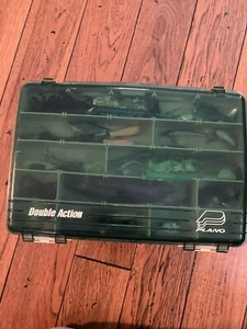 Dual Compartment Plano Tackle Box With Contents - Picture 1 of 9