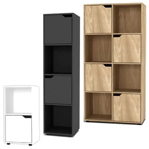 2, 4, 8 Cube Bookcase Shelving Display Shelf Storage Living Room Wooden Door NEW - Picture 1 of 35