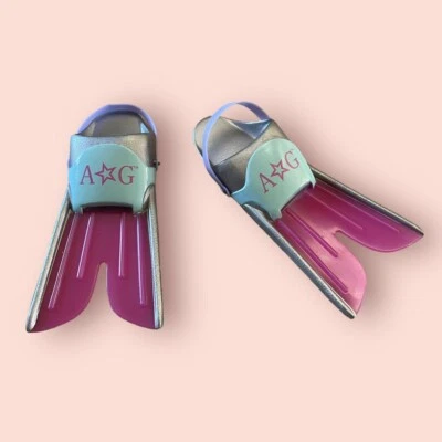 Juego de aletas de natación de playa para muñecas American Girl 2007 arena y surf rosa aguamarina Foto 1 de 3