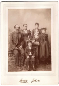 Fantastic Family Portrait  Imperial Large Cabinet Card Photo 1800s - Picture 1 of 2