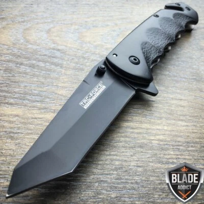 Tac-Force Military Spring OPEN Assisted TANTO BLADE Folding Black Pocket Knife - Image 1 of 3