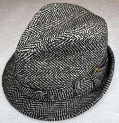 Sombrero Stetson Herringbone Tweed Fedora Talla 7 1/4 Acento Pluma Unión Hecho en EE. UU. Foto 1 de 4