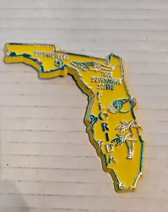 FLORIDA State Shaped THE SUNSHINE STATE Fridge Magnet Souvenir 3" x 2.5" Vintage - Picture 1 of 1
